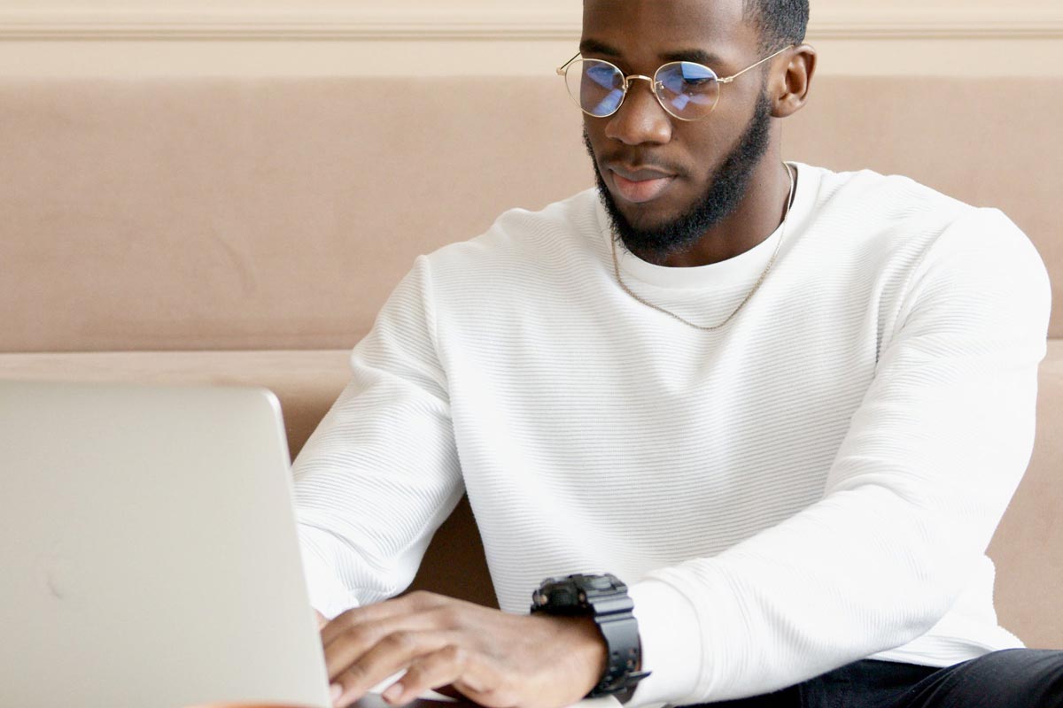 Man using laptop